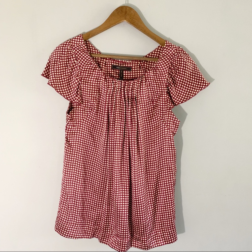 BCBG Maxaria Medium Gingham Blouse